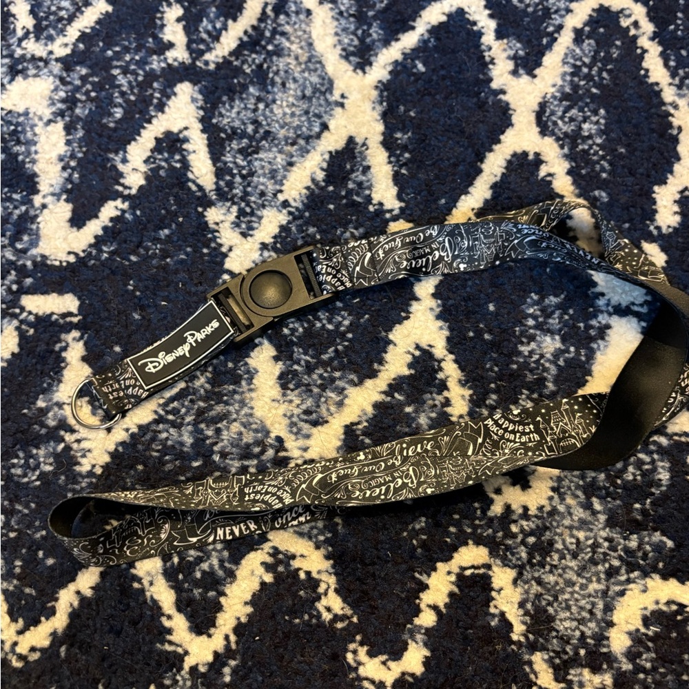 Disney Parks Black and White Lanyard